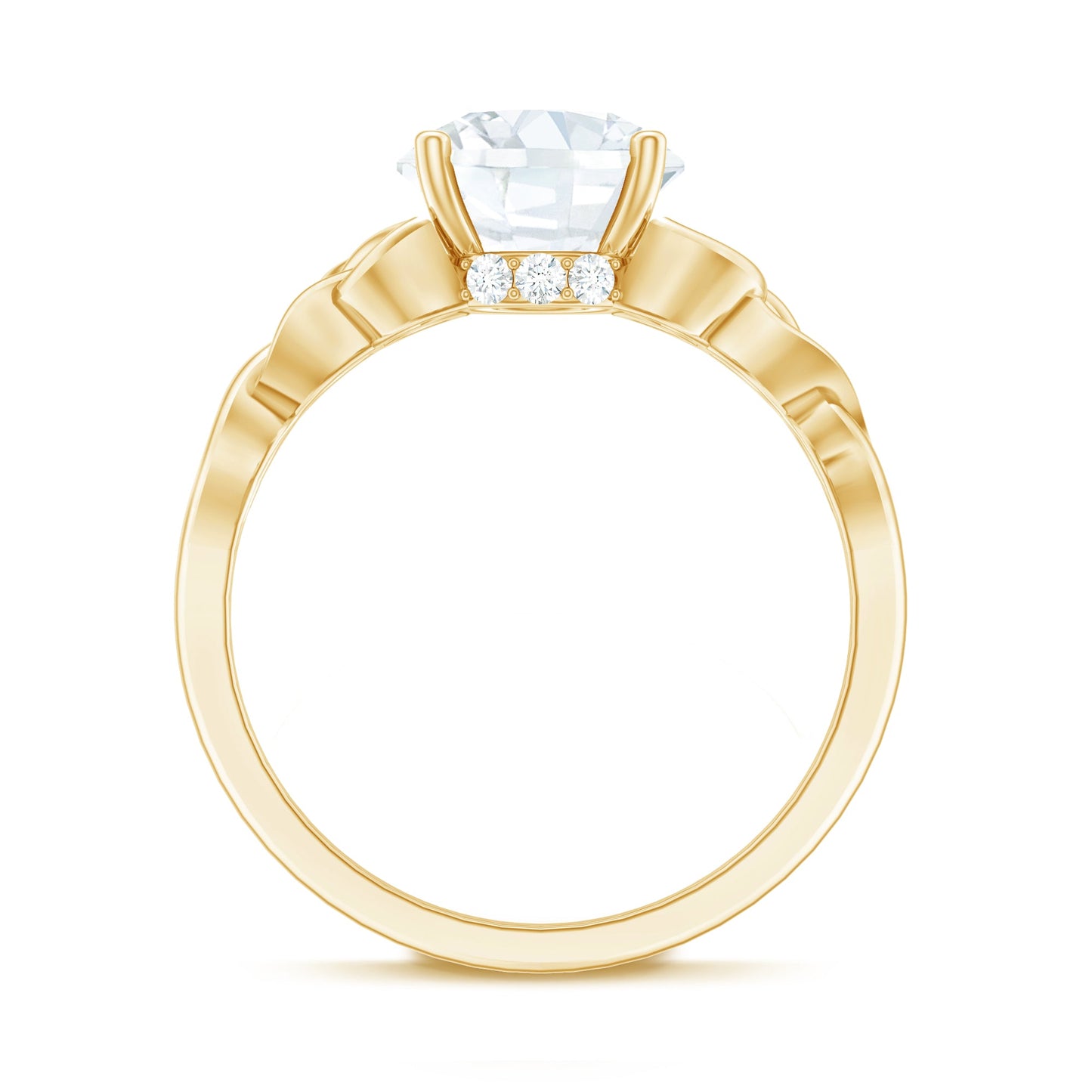 Certified Celtic Knot Lab Grown Diamond Round Engagement Ring