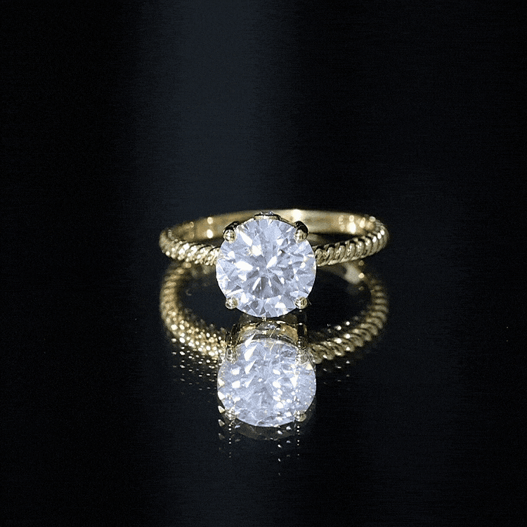 2 Carat Lab Grown Diamond Engagement Ring With Twisted Rope