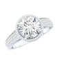 Lab Grown Diamond Circle Engagement Ring With Rope Frame