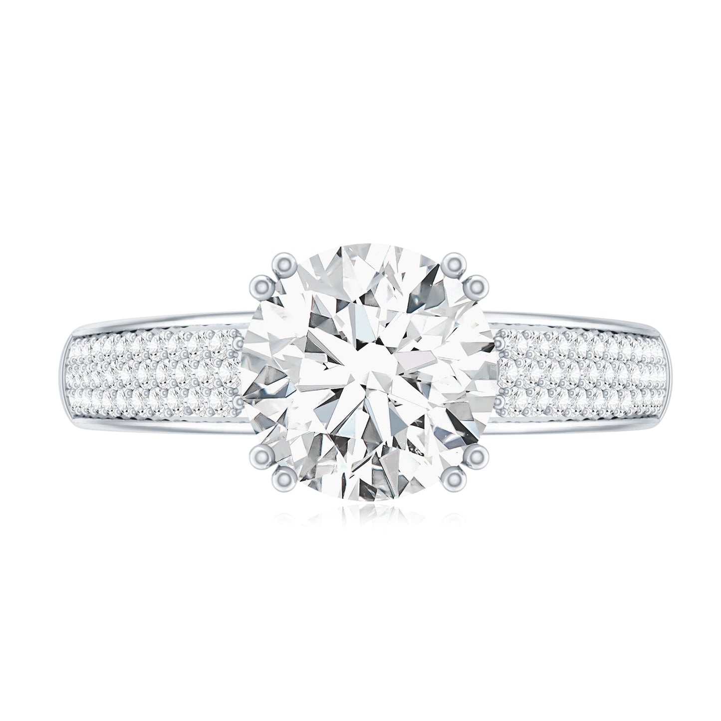 Lab Grown Diamond Engagement Ring With Double Prongs