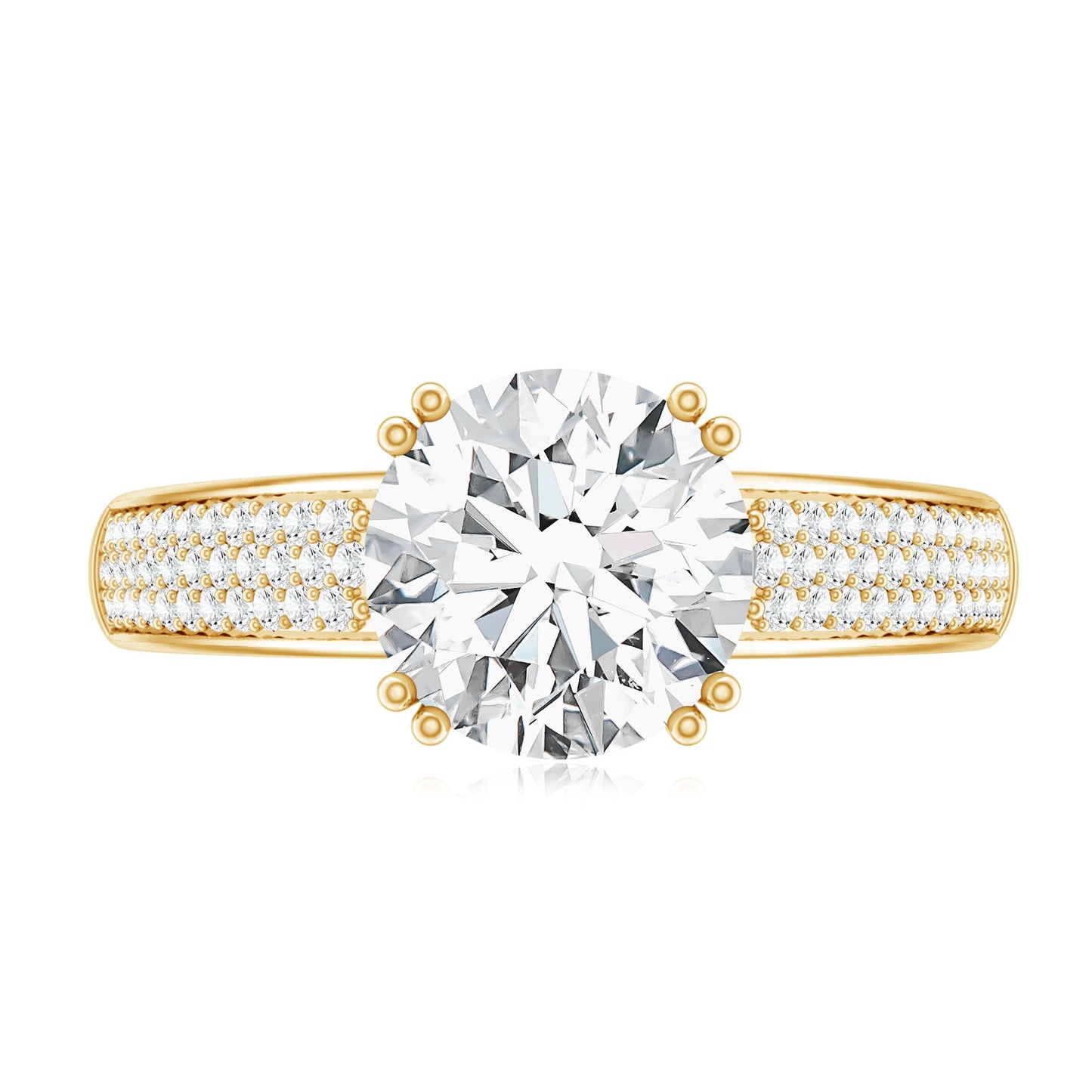 Lab Grown Diamond Engagement Ring With Double Prongs