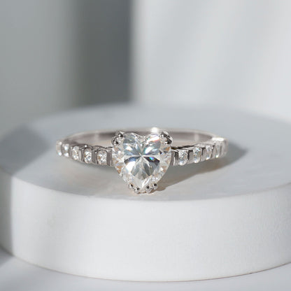 Certified 2 Carat Lab Grown Diamond Heart Engagement Ring for Her