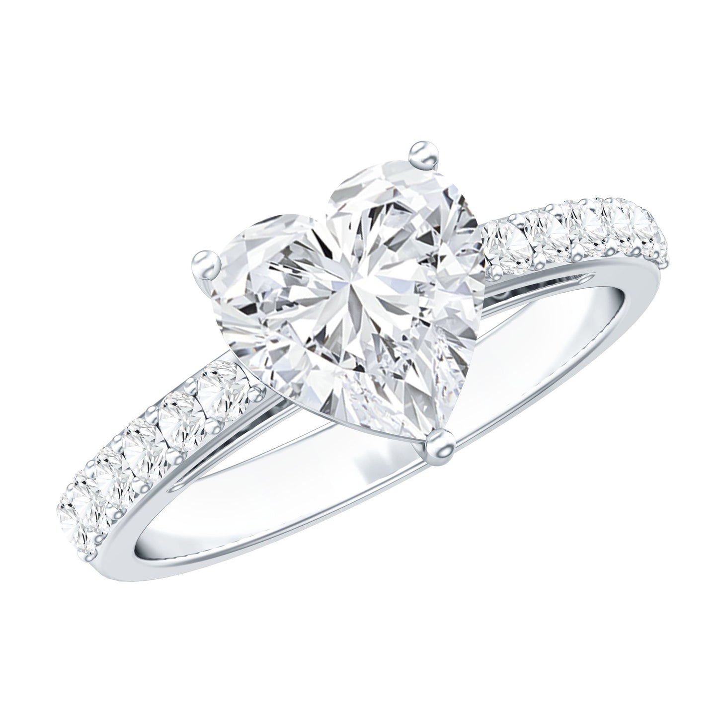 2 Carat Lab Grown Diamond Heart Engagement Ring For Women