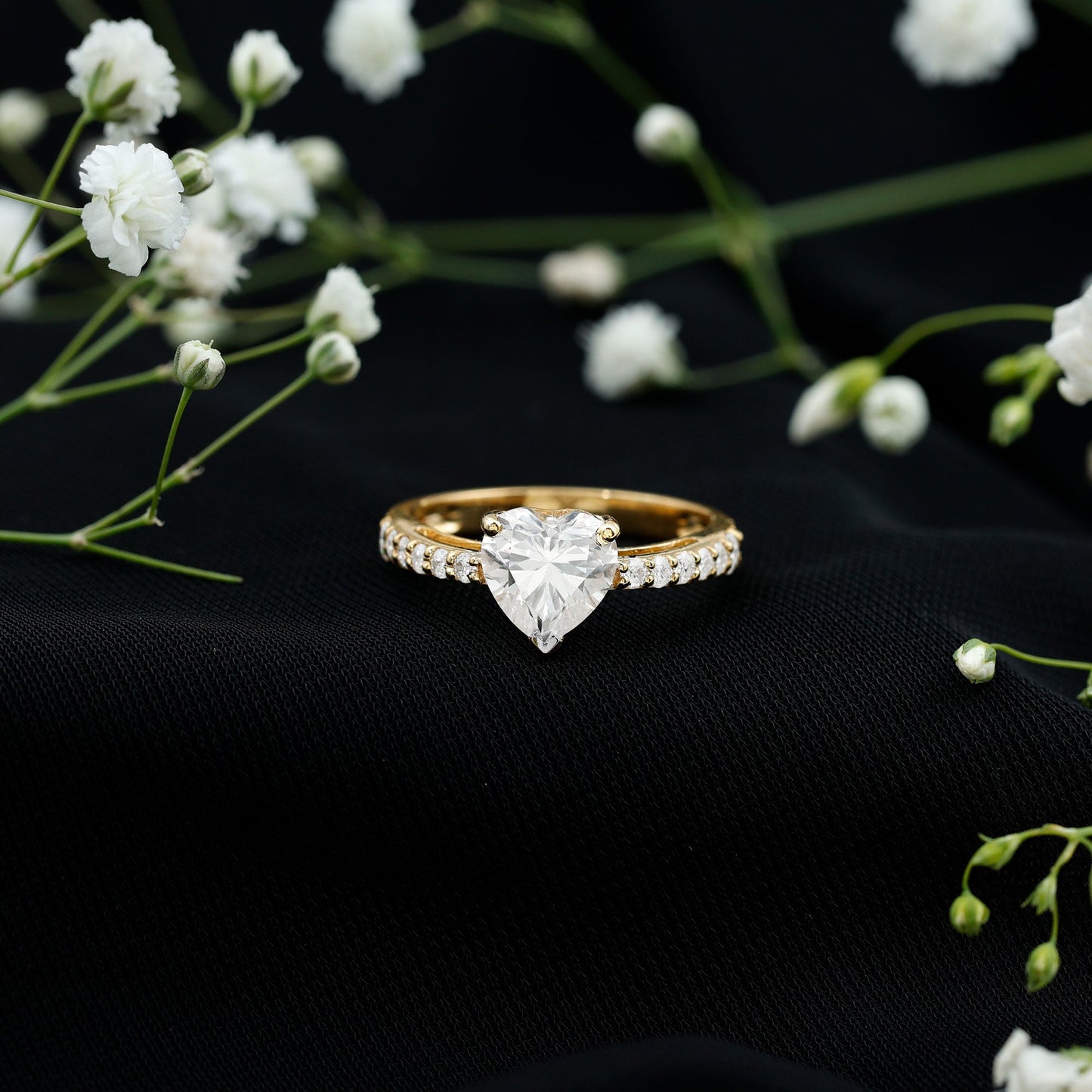 2 Carat Lab Grown Diamond Heart Engagement Ring For Women