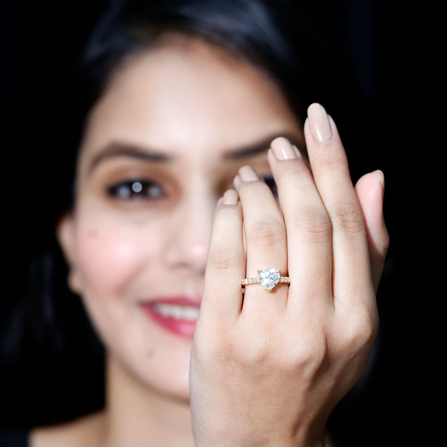 2 Carat Lab Grown Diamond Heart Engagement Ring For Women