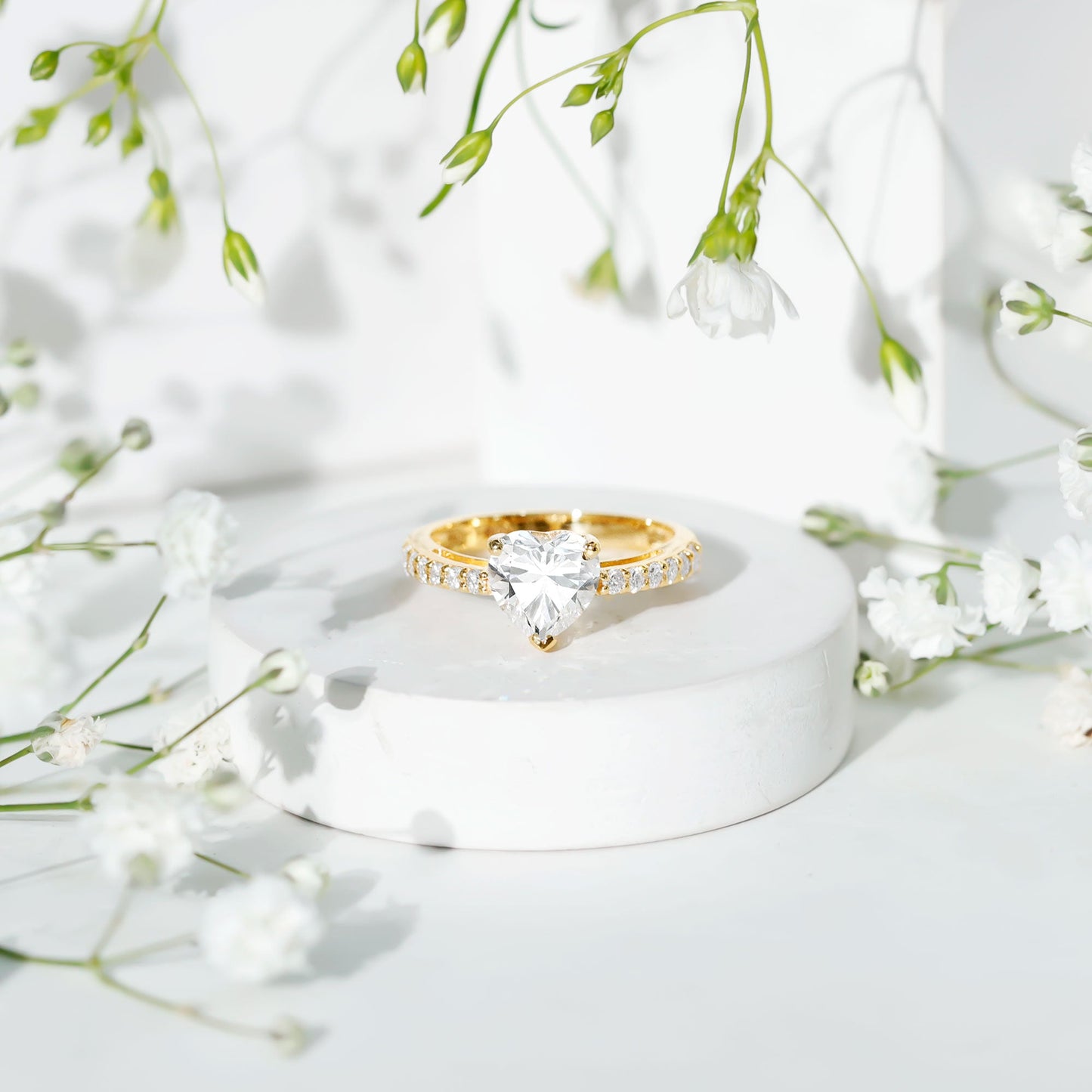 2 Carat Lab Grown Diamond Heart Engagement Ring For Women