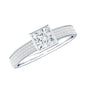 Princess Cut Lab Grown Diamond Bezel Set Engagement Ring