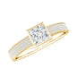 Princess Cut Lab Grown Diamond Bezel Set Engagement Ring