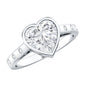 Bezel Set Brilliant Cut Lab Created Diamond Heart Engagement Ring For Women