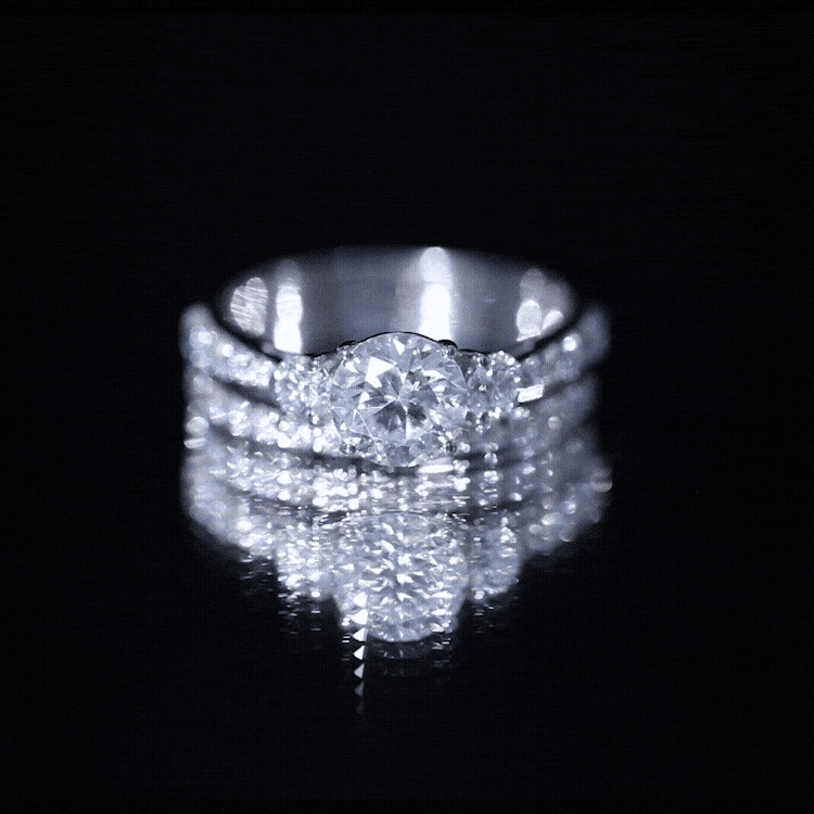 Certified Lab Created Diamond Marriage Ring Set