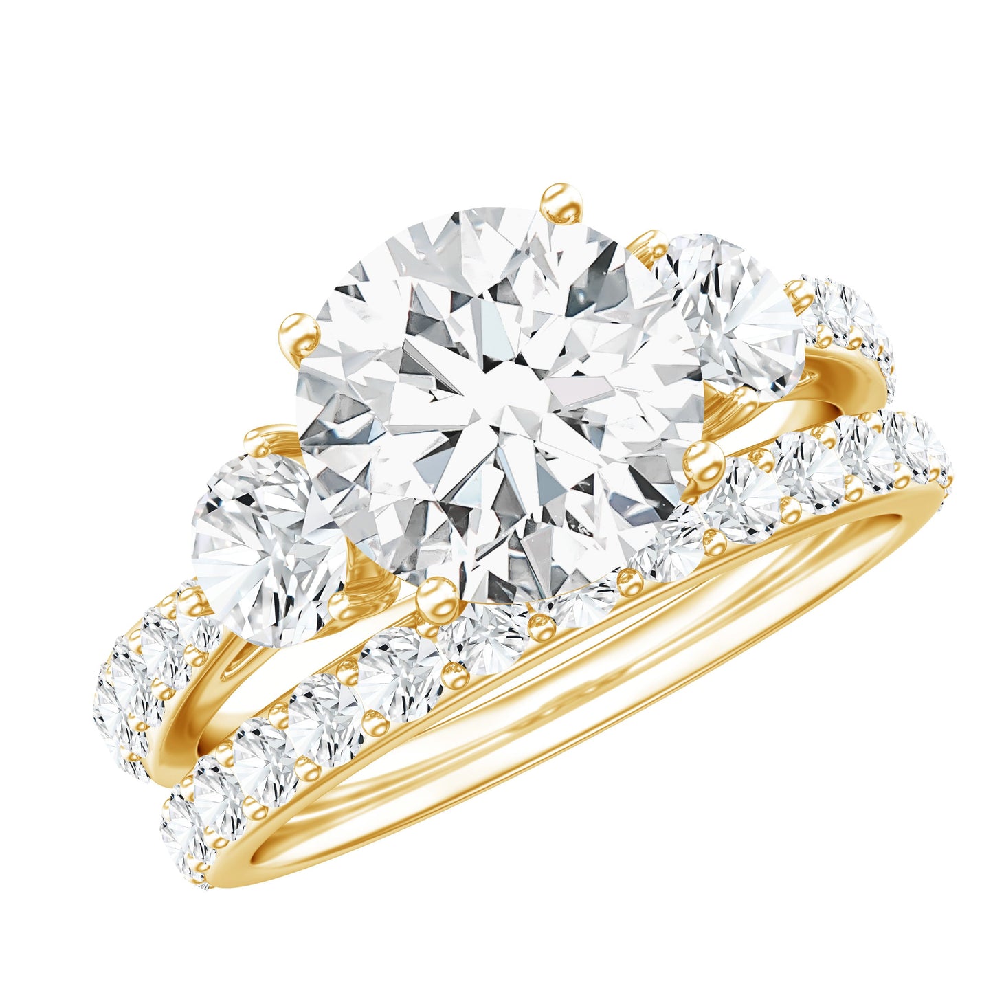 Certified Lab Created Diamond Marriage Ring Set