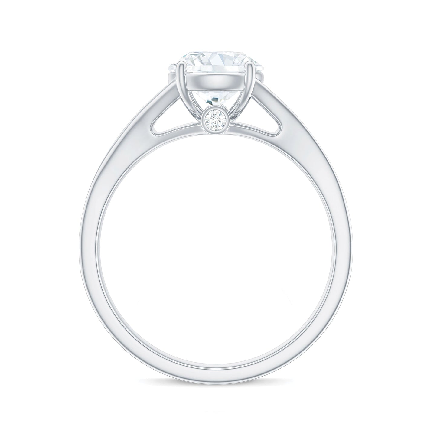 2 Carat Lab Grown Diamond Solitaire Engagement Ring with Split Shank