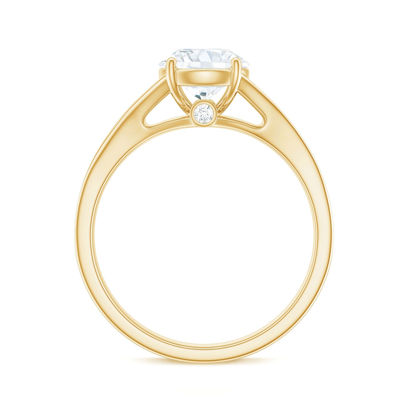2 Carat Lab Grown Diamond Solitaire Engagement Ring with Split Shank