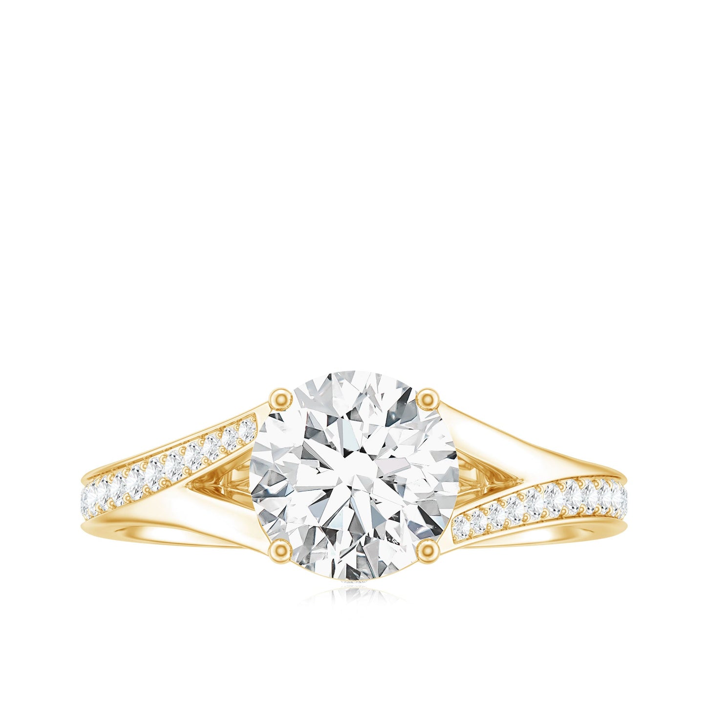 2 Carat Lab Grown Diamond Solitaire Engagement Ring with Split Shank
