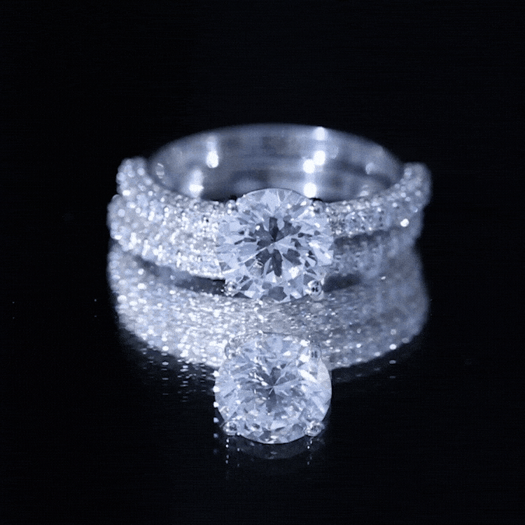 Certified 2 CT Lab Grown Diamond Bridal Ring Set for Her