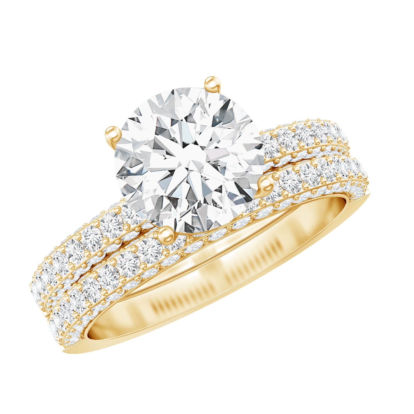 Certified 2 CT Lab Grown Diamond Bridal Ring Set for Her