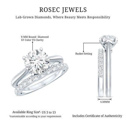 Certified 2 Carat Diamond Solitaire Engagement Ring With Ring Guard