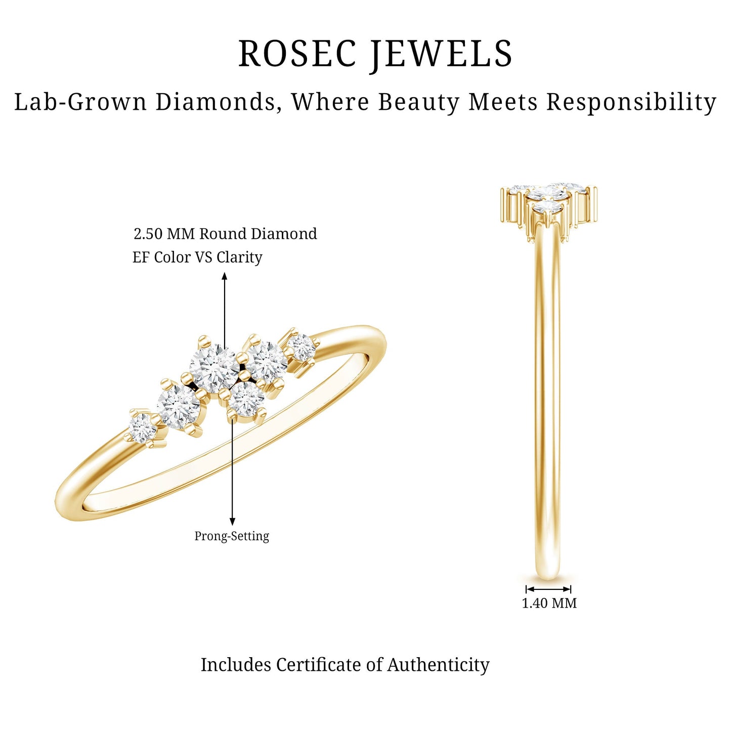 Certified Lab Created Diamond Wedding Anniversary Ring