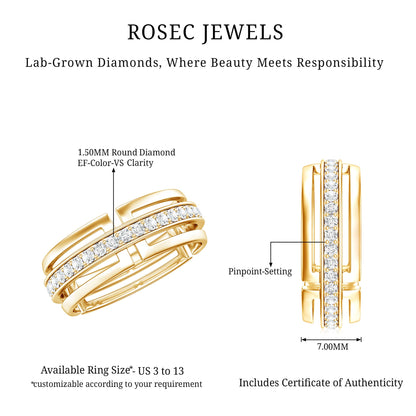 Certified Lab Created Diamond Unisex Wedding Band
