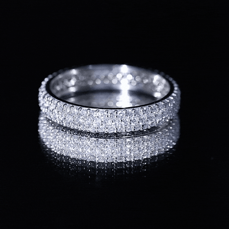 Lab Grown Diamond 3 Row Wedding Band For Women