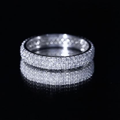 Lab Grown Diamond 3 Row Wedding Band For Women