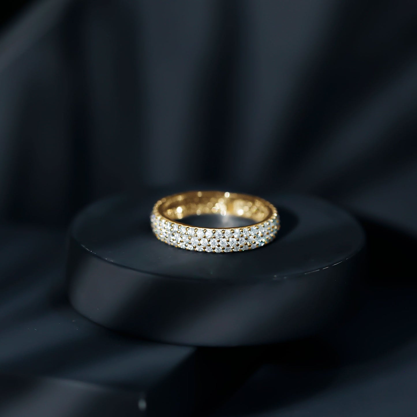 Lab Grown Diamond 3 Row Wedding Band For Women