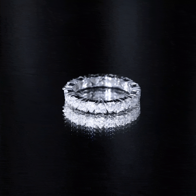 Brilliant Cut Lab Diamond Heart Wedding Band for Women