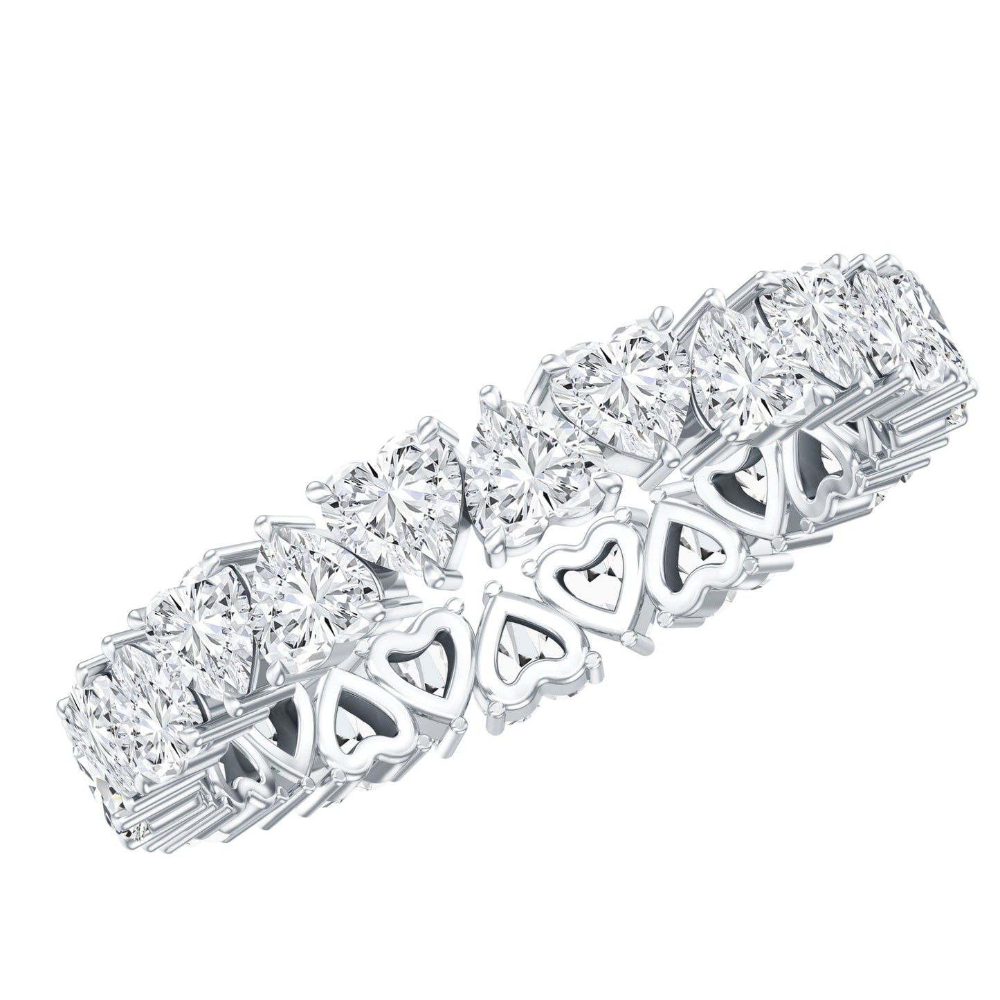 Brilliant Cut Lab Diamond Heart Wedding Band for Women