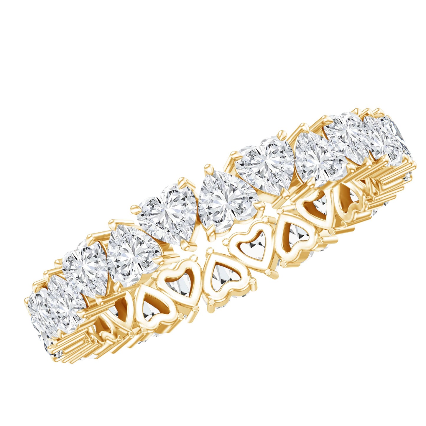 Brilliant Cut Lab Diamond Heart Wedding Band for Women