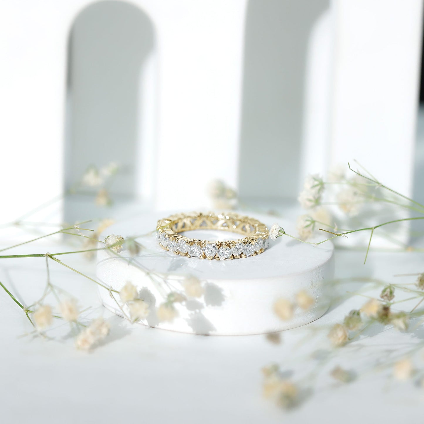 Brilliant Cut Lab Diamond Heart Wedding Band for Women