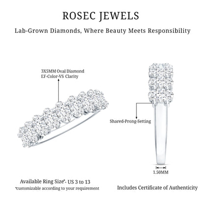 Brilliant Cut Oval Diamond Semi Eternity Ring for Women