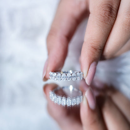Brilliant Cut Oval Diamond Semi Eternity Ring for Women