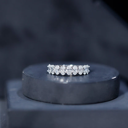 Brilliant Cut Oval Diamond Semi Eternity Ring for Women