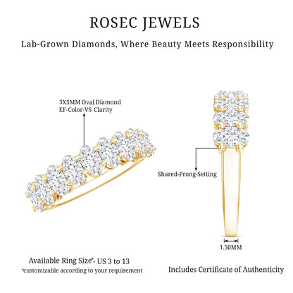 Brilliant Cut Oval Diamond Semi Eternity Ring for Women