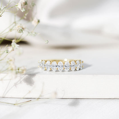 Brilliant Cut Oval Diamond Semi Eternity Ring for Women