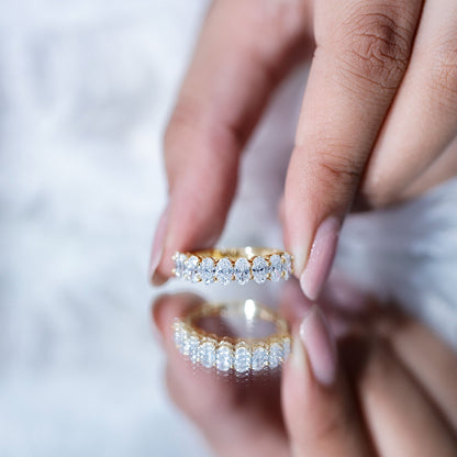 Brilliant Cut Oval Diamond Semi Eternity Ring for Women