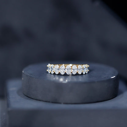 Brilliant Cut Oval Diamond Semi Eternity Ring for Women