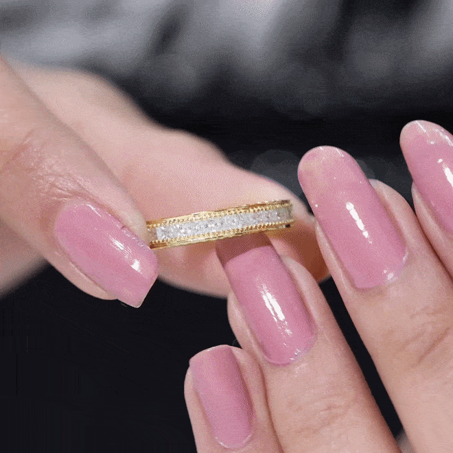 Certified Lab Created Diamond Princess Cut Wedding Band