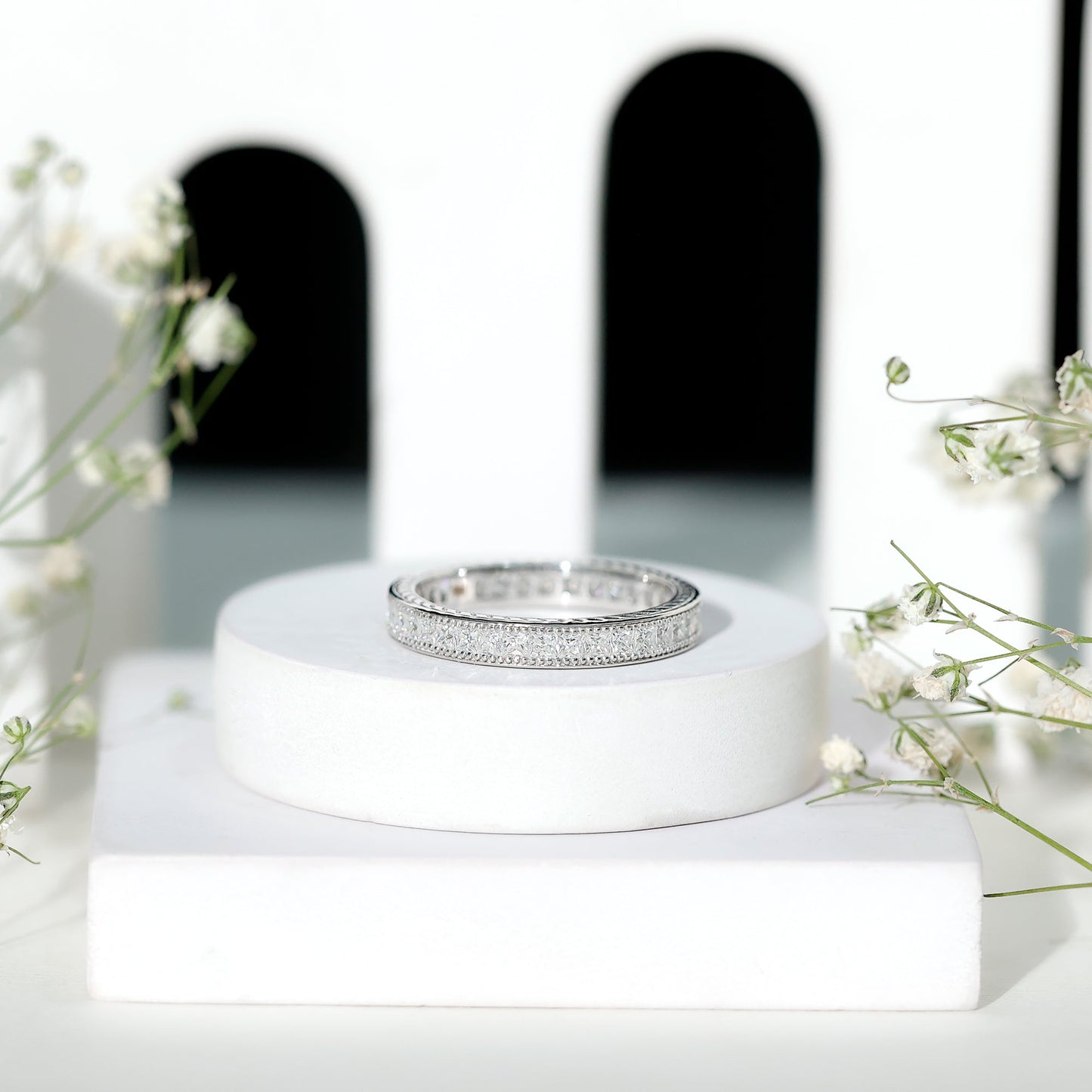 Certified Lab Created Diamond Princess Cut Wedding Band