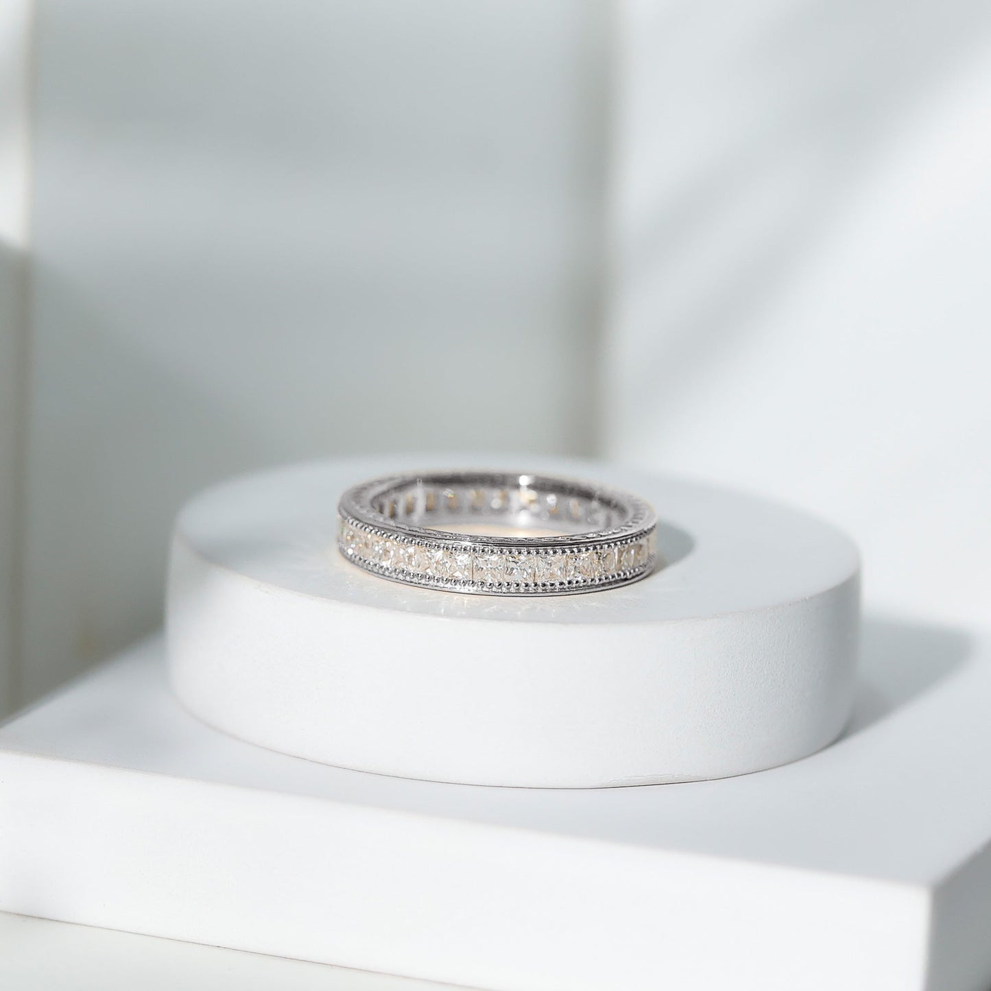 Certified Lab Created Diamond Princess Cut Wedding Band