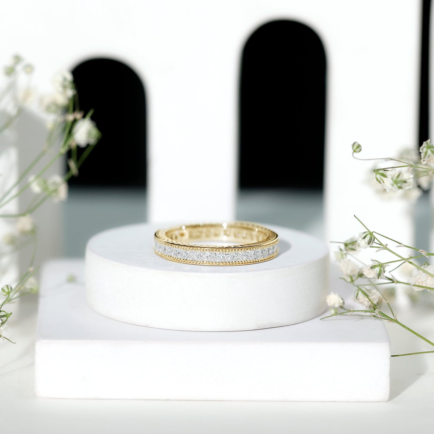 Certified Lab Created Diamond Princess Cut Wedding Band