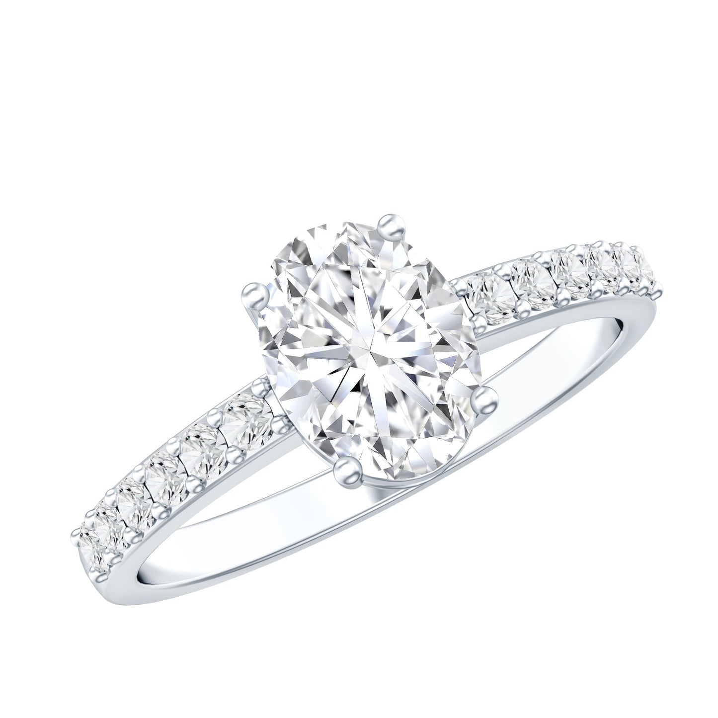 1 Carat Oval Shaped Lab Grown Diamond Engagement Ring with IGI Certificate