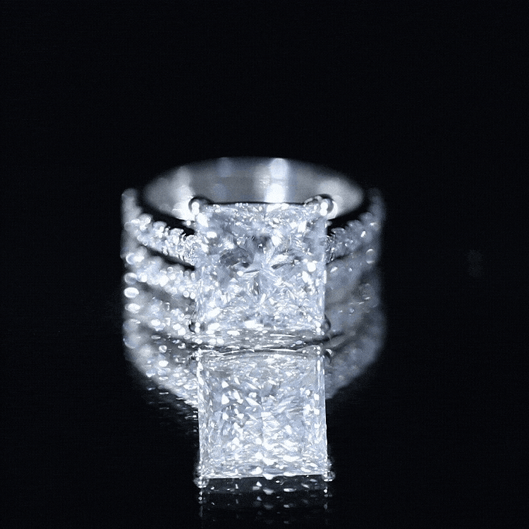 IGI Certified Huge 5 Carat Lab Grown Diamond Engagement Wedding Ring Set