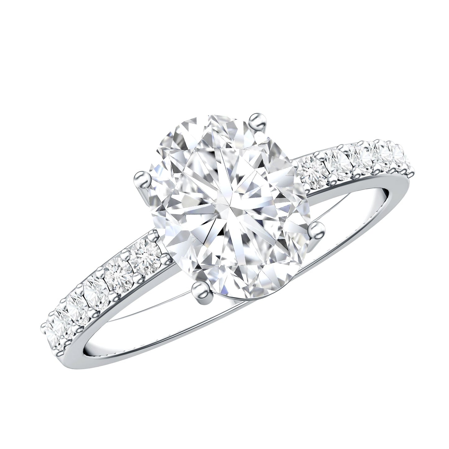 Lab Grown 2 Carat Diamond Oval Engagement Ring with IGI Certificate