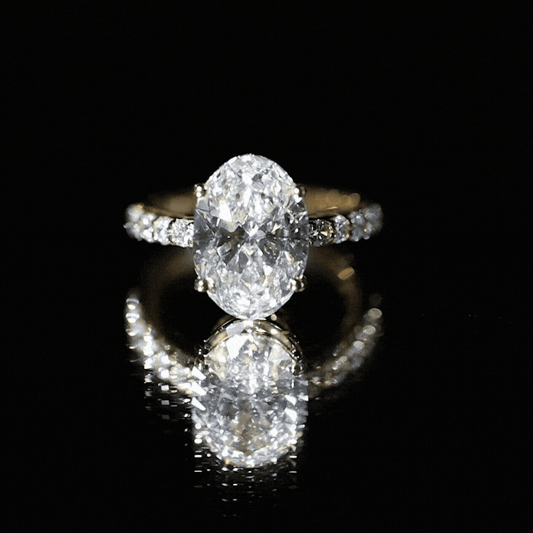 IGI Certified 3 Carat Lab Grown Oval Diamond Engagement Ring for Women