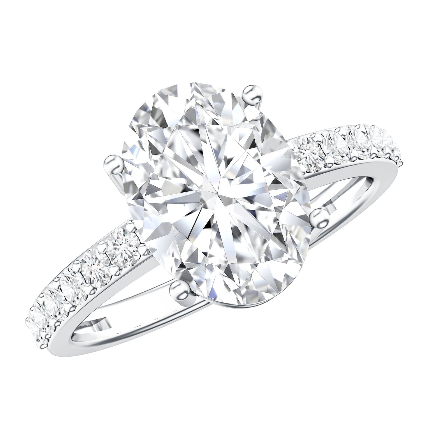 IGI Certified 3 Carat Lab Grown Oval Diamond Engagement Ring for Women