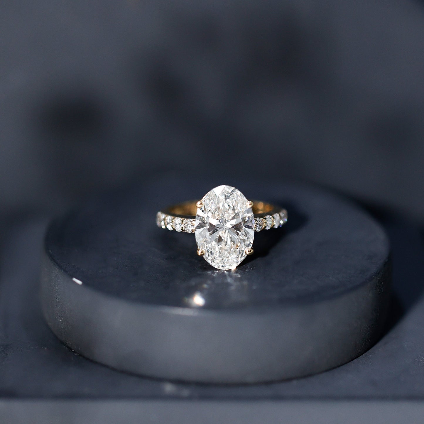 IGI Certified 3 Carat Lab Grown Oval Diamond Engagement Ring for Women