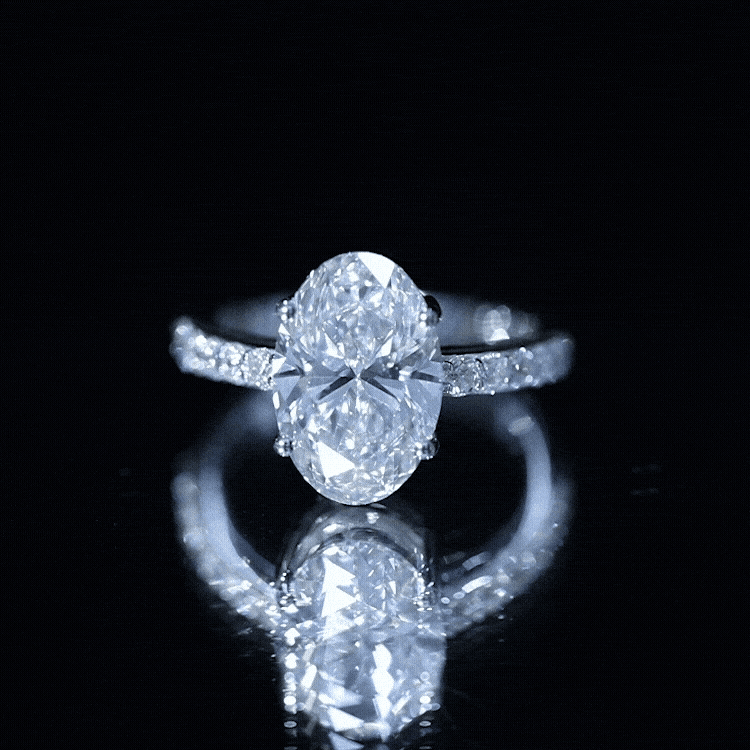 IGI Certified 4 Carat Oval Lab Grown Diamond Huge Engagement Ring