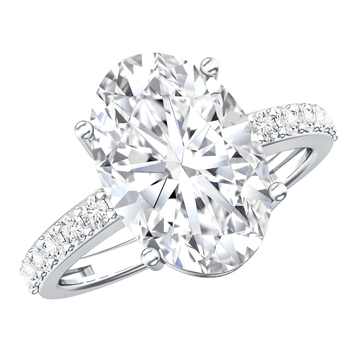 IGI Certified 4 Carat Oval Lab Grown Diamond Huge Engagement Ring