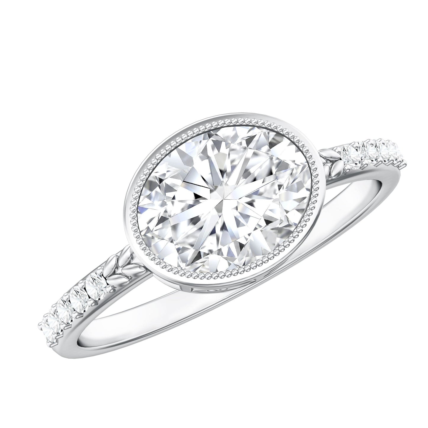 IGI Certified Lab Diamond Engagement Ring with 2 Carat Oval